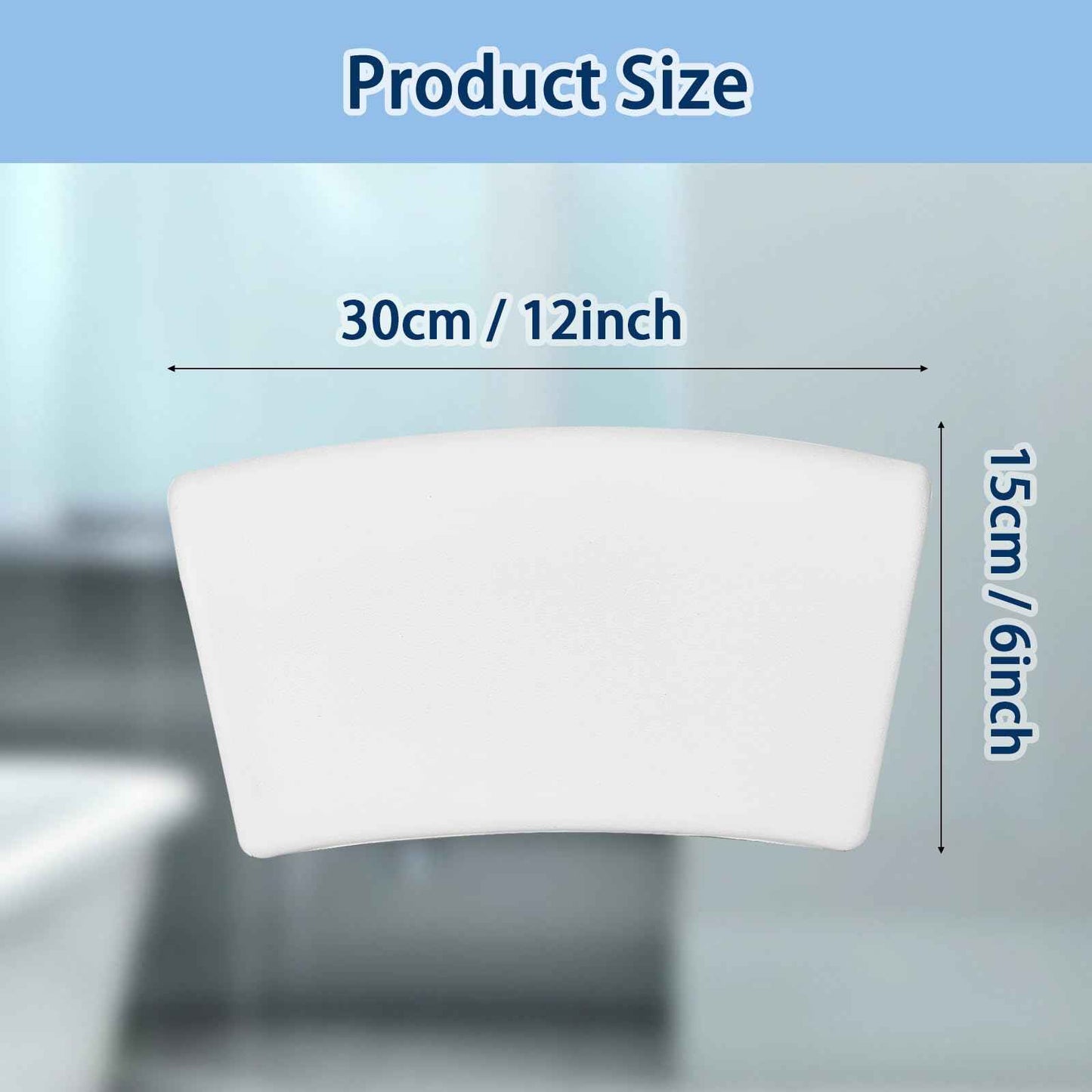 Guluto Bath Pillow, Bath Pillows for Tub with Head, Neck and Shoulder Support, Ergonomic Waterproof Bathtub Pillow with Strong Non-Slip Suction Cups, Relaxing Spa, Hot Tubs, Bathroom Essentials White