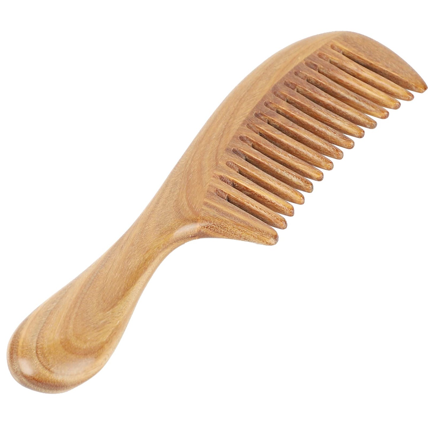 Onedor Handmade 100% Natural Green Sandalwood Hair Combs - Anti-Static Sandalwood Scent Natural Hair Detangler Wooden Comb (Wide Tooth),1 Count (Pack of 1)