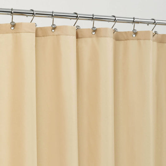 ALYVIA SPRING Waterproof Fabric Shower Curtain Liner with 3 Magnets - Hotel Quality Soft Cloth Shower Liner, Light-Weight & Machine Washable - Standard Size 72x72, Khaki