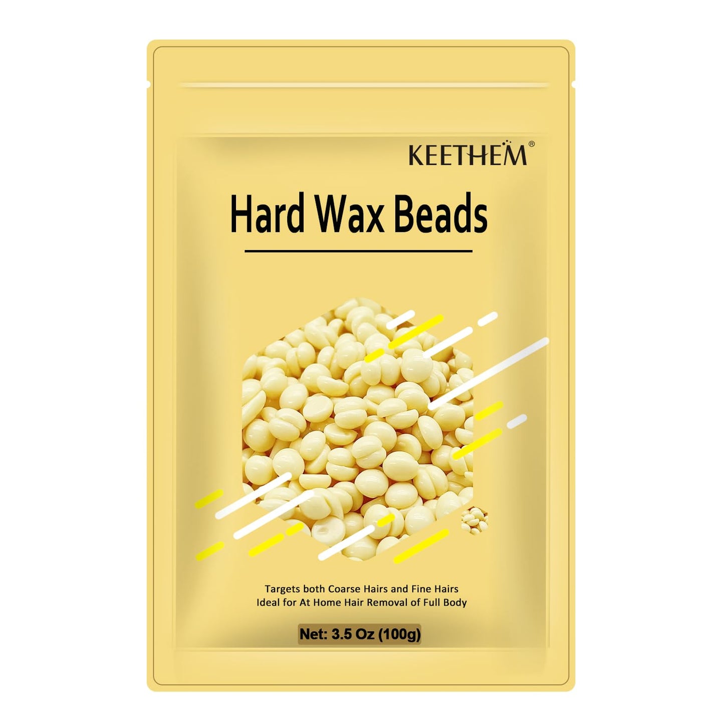 Wax Beads for Hair Removal - 5 * 100g/17.6 oz Wax Beads Waxing at Home for Sensitive Skin Women - Hard Wax Beads with 20 sticks, Bikini Brazilian Body Face Wax