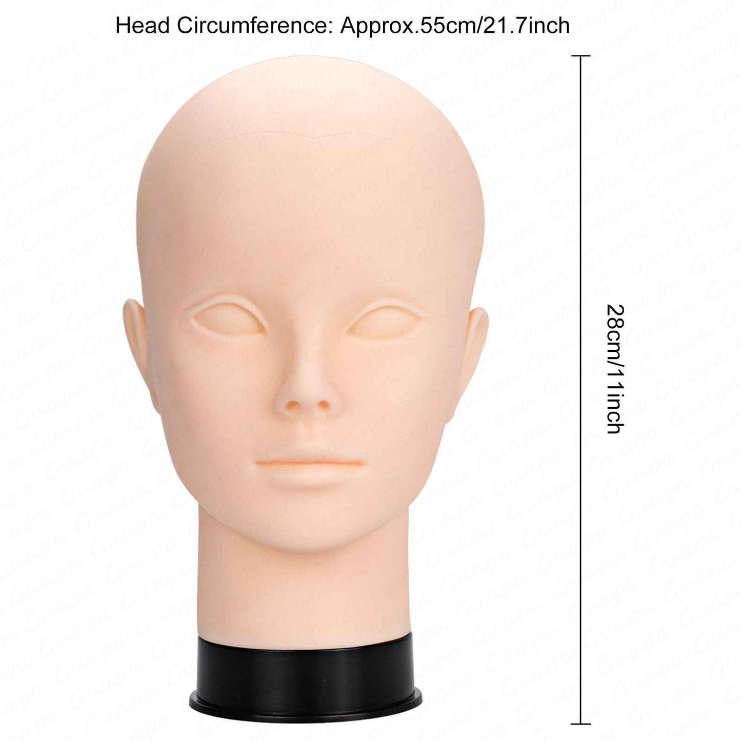 Micropigmentation Training Head Model with Hairline Drawing Ruler for Precise Practice and Skill Development(SMP Practice Female Model Kit)