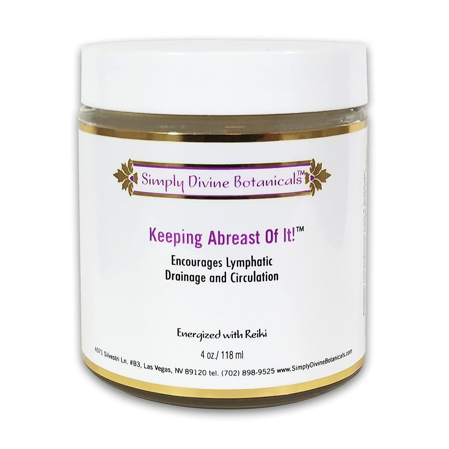 Simply Divine Botanicals Keeping Abreast of It - Natural and Organic Body Cream to Encourage Circulation and Deeply Moisturize for All Skin Types, 4 oz