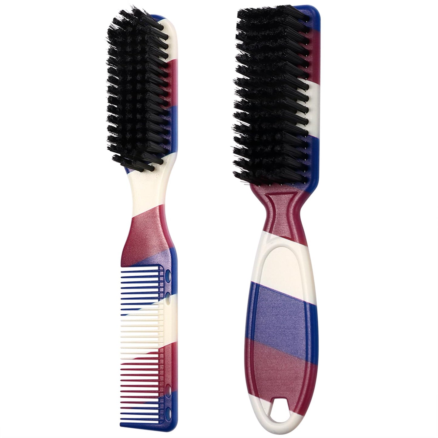 Vtrem Head Brush for Barbers: Flag Stripe Brush Barber Cleaning Push Scissors Nylon Brush Hair Styling Brush Tool for Men