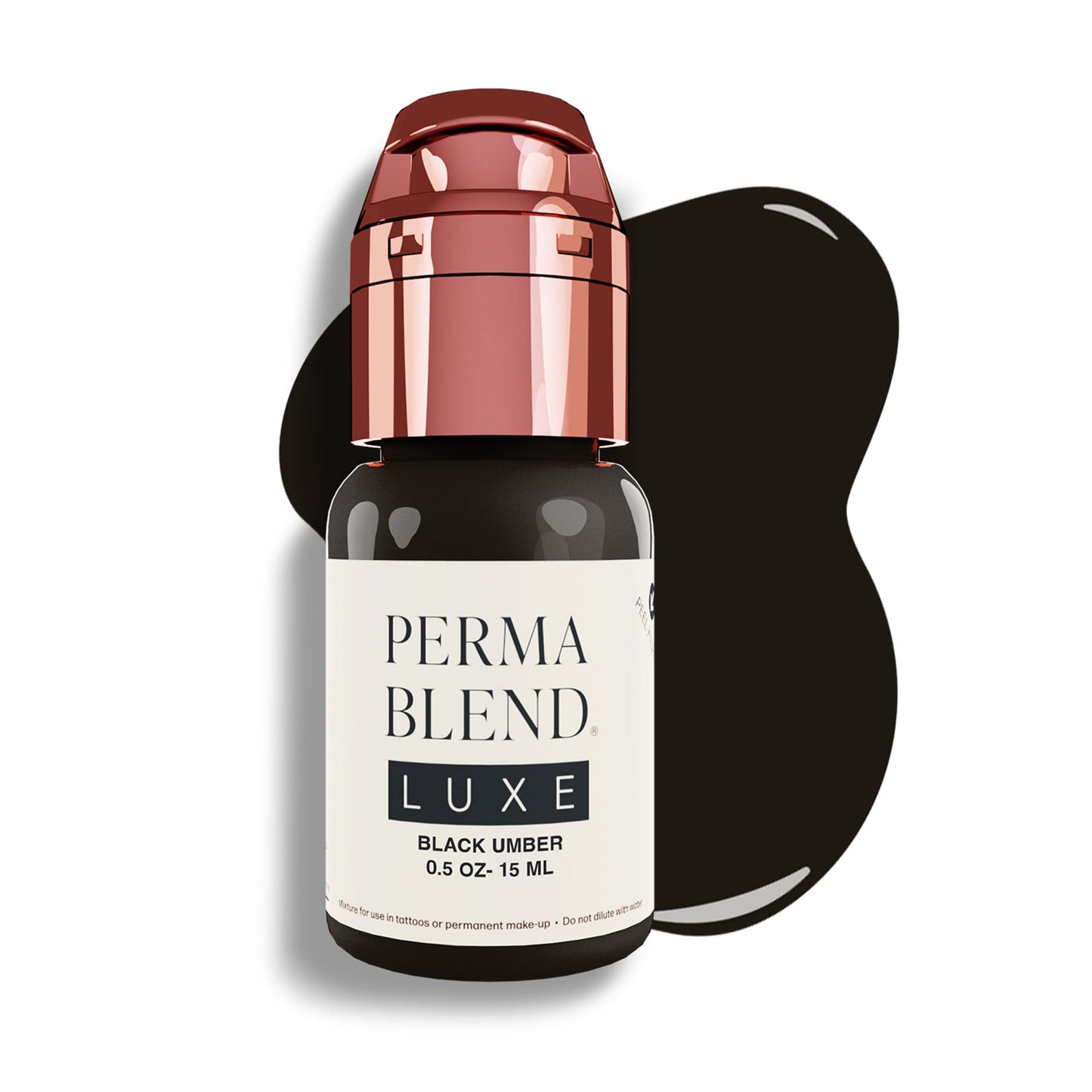 Perma Blend Luxe - Black Umber - Microblading Ink for Permanent Eyeliner - Professional Tattoo Ink - Black Tattoo Ink Makeup - Vegan (0.5 oz)