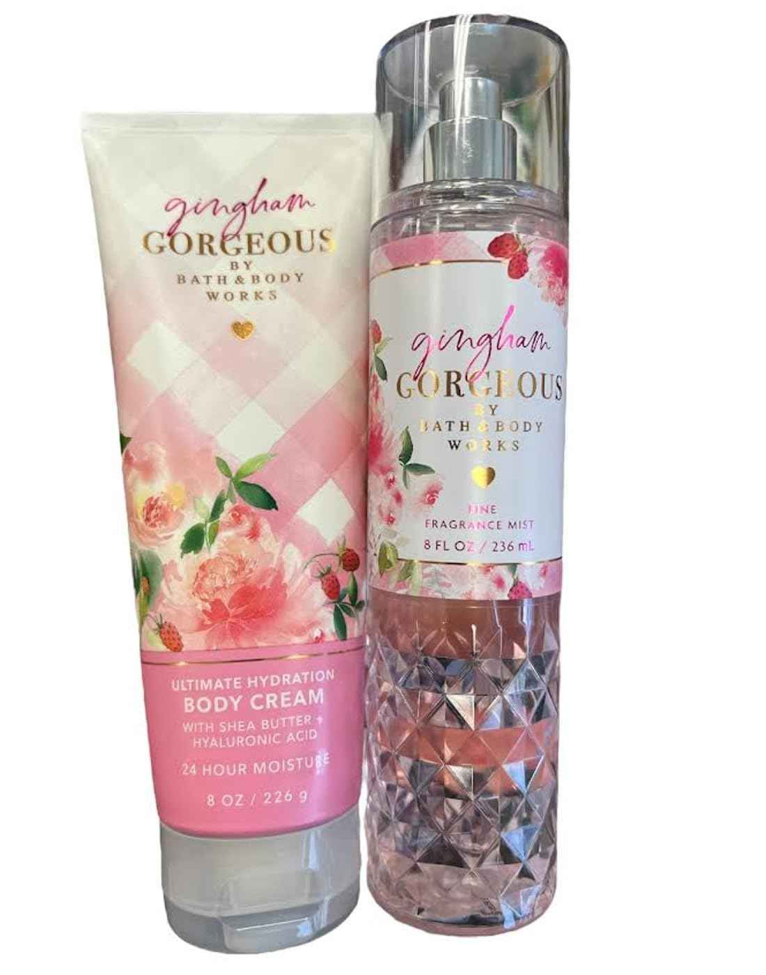 Bath and body Lotion, Perfume Mist, Shower Gel Fragrance Collection (Gingham Gorgeous Mist and Shea Set, 2 pc set)F