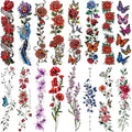 3D Flower Temporary Tattoos for Women - 24 Sheets
