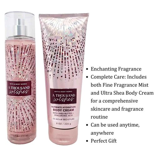 Bath & Body Works - Signature Collection - A Thousand Wishes- Gift Set- Fine Fragrance Mist & Ultra Shea Body Cream by Bath & Body Works