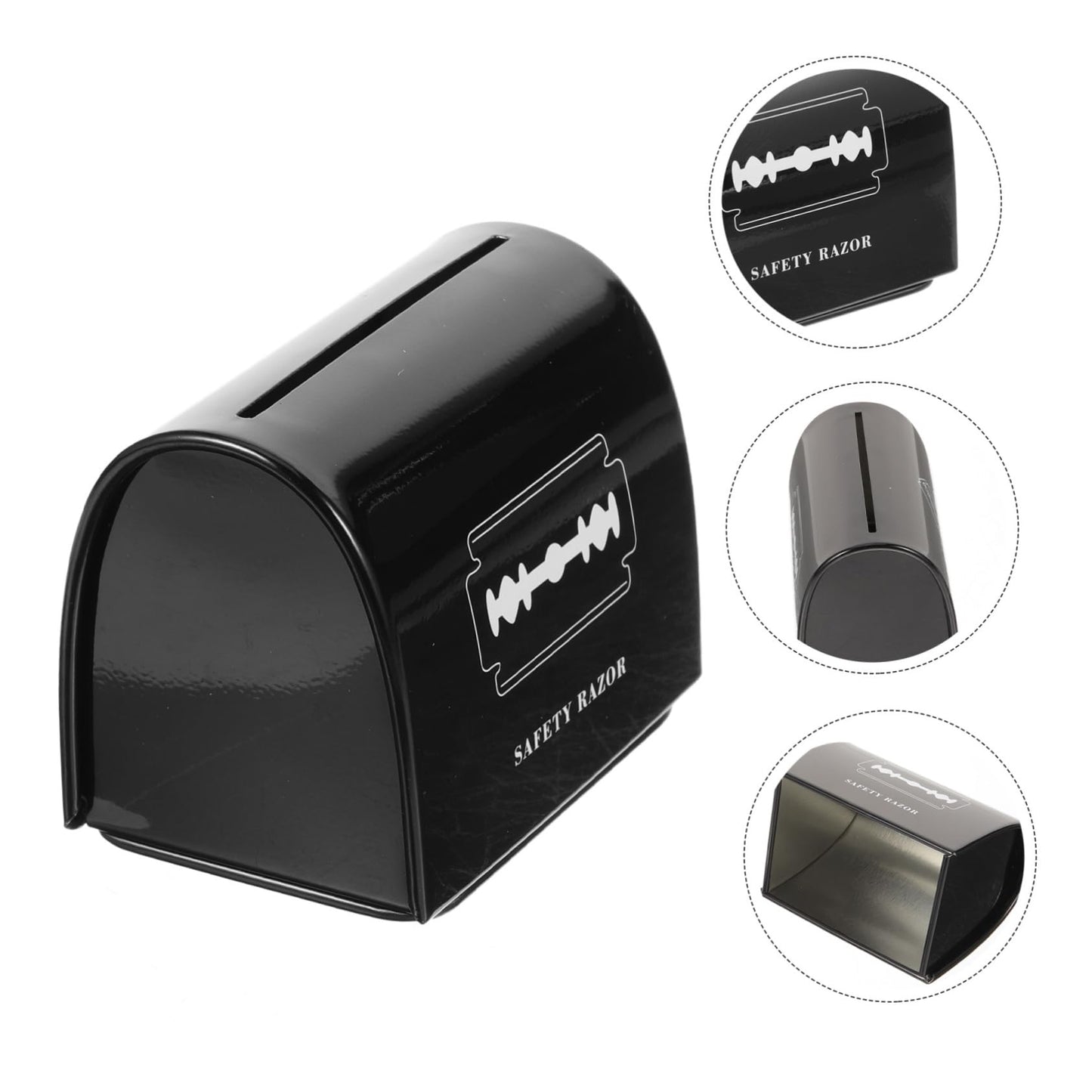 HAKIDZEL razor container blade Disposal box Disposable shaving blade disposal holder stainless steel box blades kickstand razor blade bank Stainless steel storage bucket razor blade