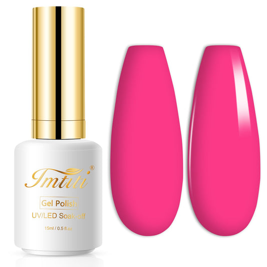 Imtiti Gel Nail Polish, 1 Pcs 15ml Rouge Pink Color Gel Polish Soak Off Nail Art Manicure Salon DIY Nail Lamp Gel Nail Fall Christmas Decoration at Home Gift for Women, 0.5 Fluid Ounces