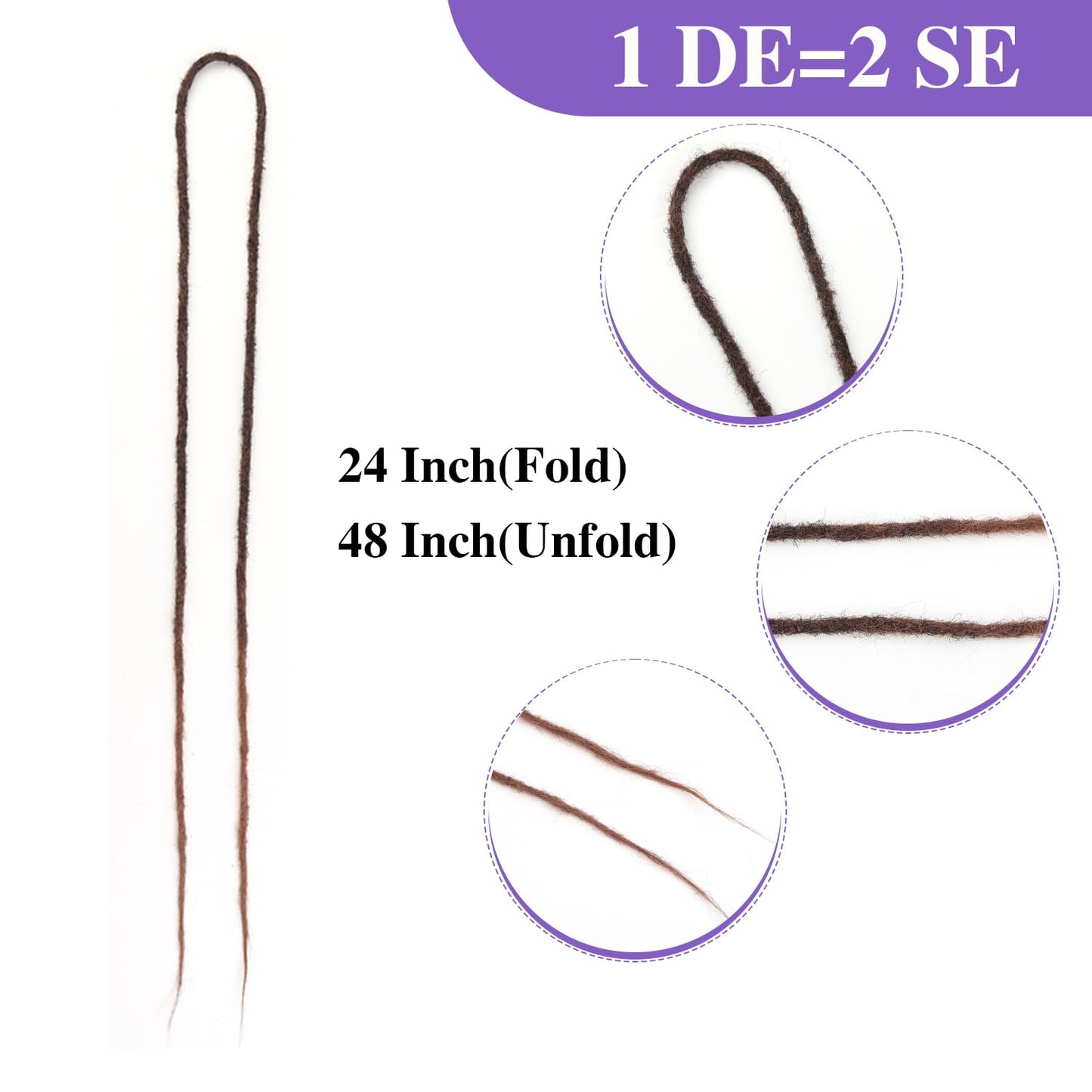 WIGNEE 24 Inches Double Ended Dreadlock Extensions Straight Synthetic Dreadlock Extensions 10 Strands Dreads Extensions (24 Inch,MT1B/30)