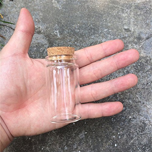 37X70X27mm 50ml Glass Bottles With Cork Transparent Empty Glass Vials Jars 50pcs/lot(50, 50ml-37x70x27mm)