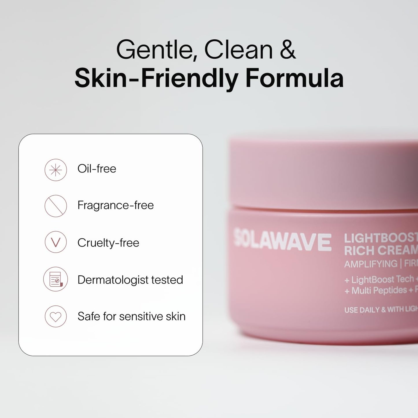 Solawave LightBoost Rich Cream for Face & Neck | Boosts Effects of Red Light Therapy | Daily Anti Aging & Skin Firming Moisturizer | Reduces Appearance of Fine Lines & Wrinkles, Increases Hydration