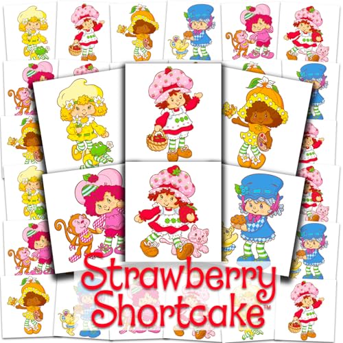 Strawberry Shortcake Tattoos Party Favors Bundle - 72 Perforated Individual 2" x 2" Temporary Tattoos for Kids Boys Girls | Strawberry Shortcake Party Supplies
