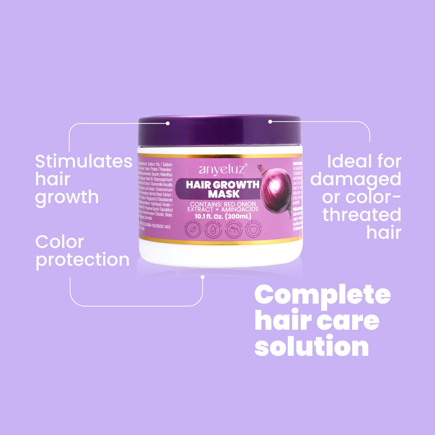 ANYELUZ Onion Hair Mask and Repair Therapy – Hydration, Strengthening, and Color Protection for Healthier Hair