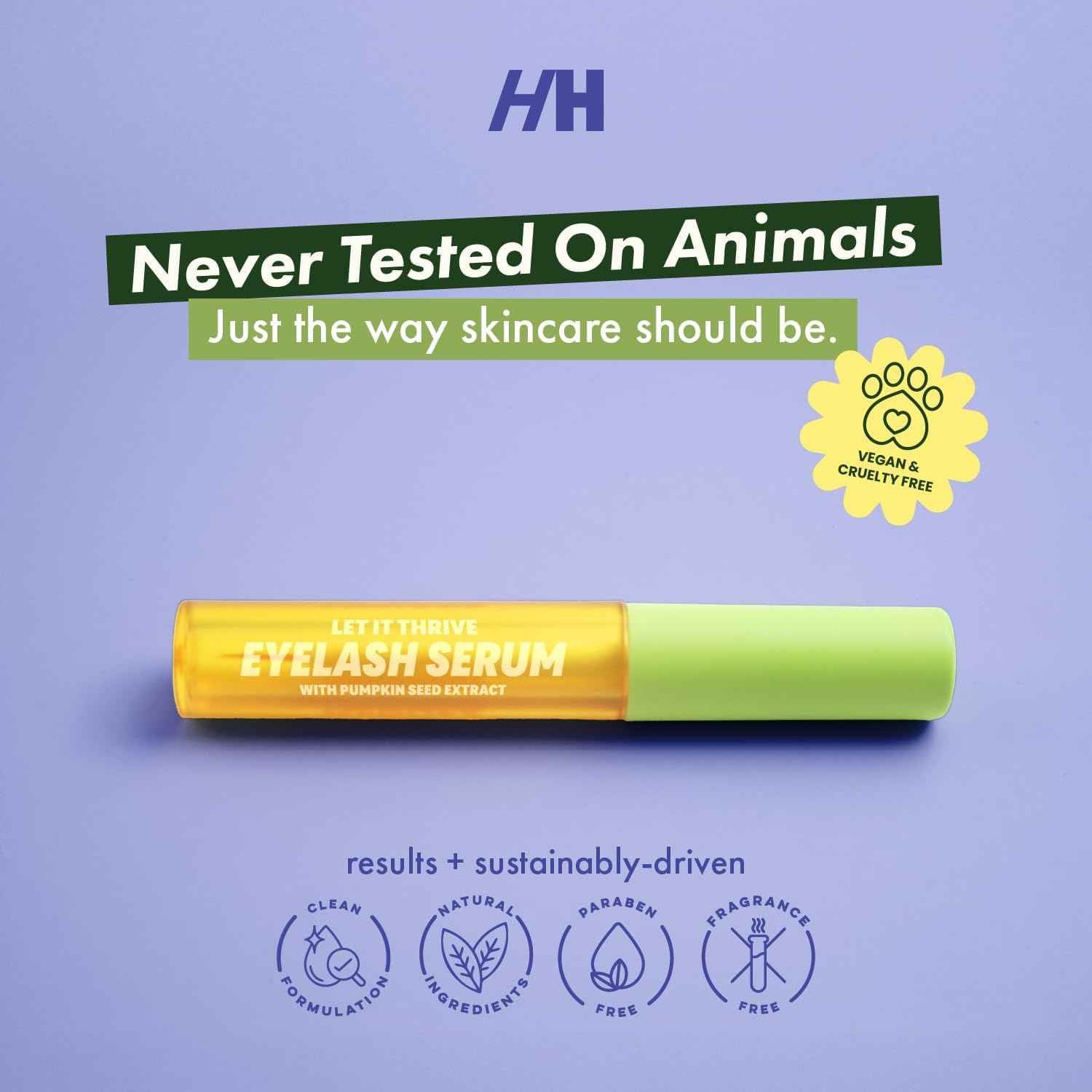 Handmade Heroes 100% Natural Eyelash Serum - Rosemary and Pumpkin Seed Oil for Fuller and Longer Looking Eyelashes, Lash Enhancing Serum for Natural Lashes, Extensions & Eyebrows