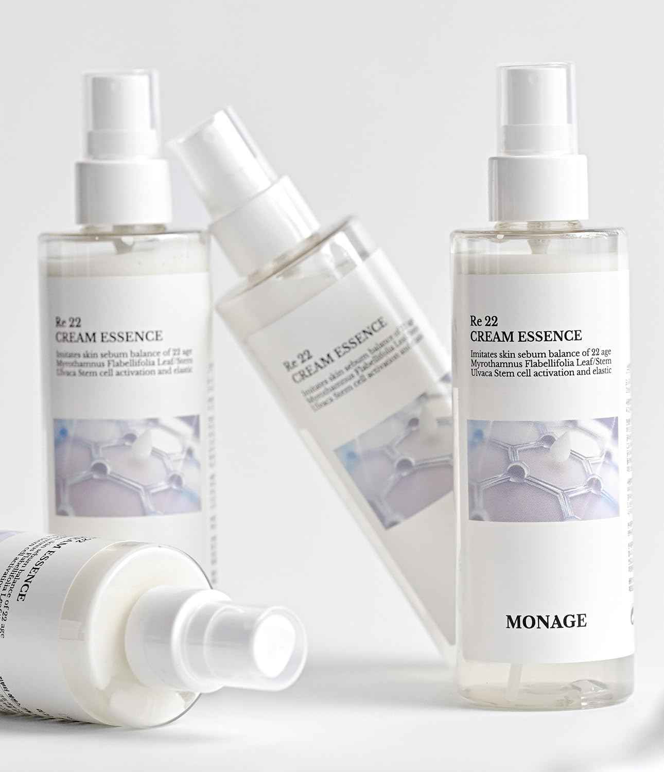 MONAGE Re 22 Cream Essence – Korean Skin Care All-in-One Hydrating Spray with Resurrection Plant & Sea Lettuce Stem Cells for Youthful, Balanced Skin – Relaxing Gifts, 150ml / 5.07 fl. oz