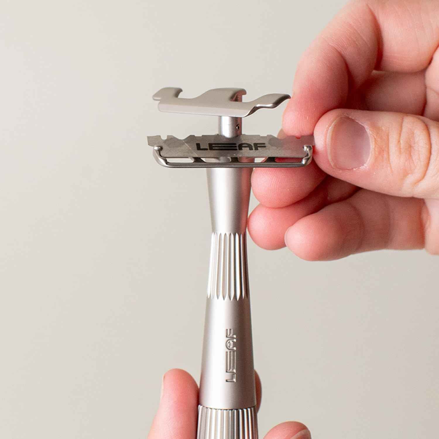 Leaf Shave | Leaf Single-Edge Safety Razor Blades, Platinum-Coated Stainless Steel Refills Compatible with Twig & Thorn Razor, and Dermaplaner, 200 Count