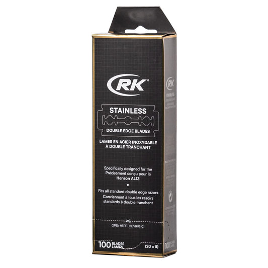 RK Shaving Double Edge Razor Blade - 100 pack - designed for the Henson AL13 (100)