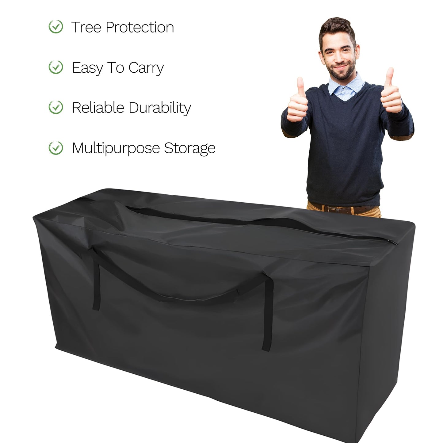 Christmas Tree Storage Bag, For 12 ft Disassembled Holiday Tree, Heavy Duty Xmas Holiday Tree Bag with Durable Handles & Dual Zipper