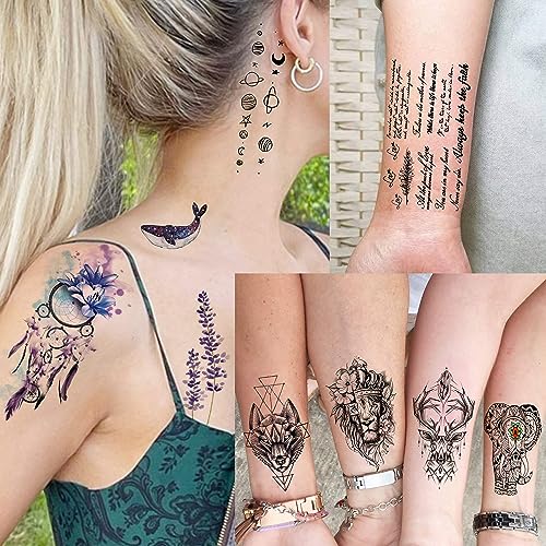 66 Sheets 430+ PCS Temporary Tattoos Stickers - Waterproof