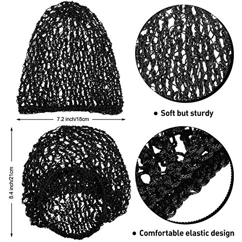 Waydress 2 Pcs Hair Nets Snood for Women Sleeping,Black, Gray