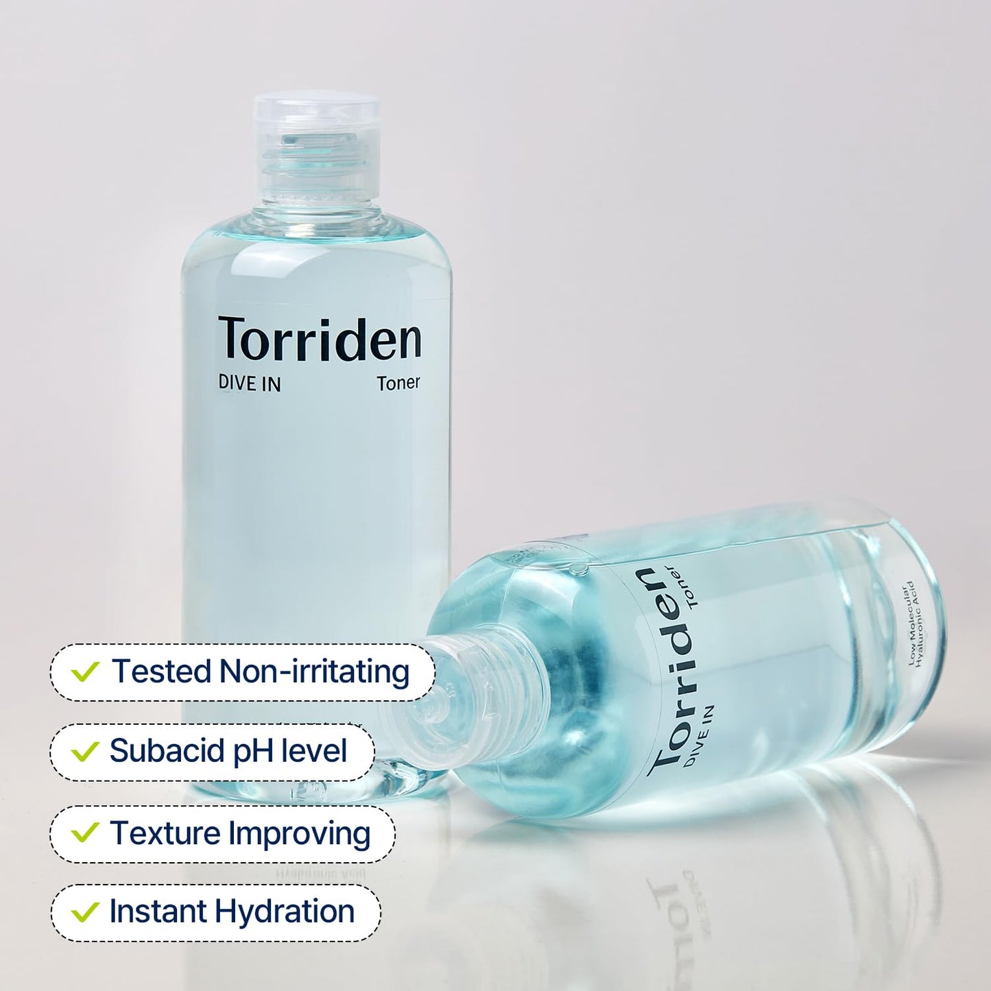 Torriden Dive-in Low-Molecular Hyaluronic Acid Toner 10.14 fl oz | Low pH Facial Toning Water That Hydrates and Moisturizes Sensitive, Dehydrated, Oily Skin | Vegan Korean Skin Care