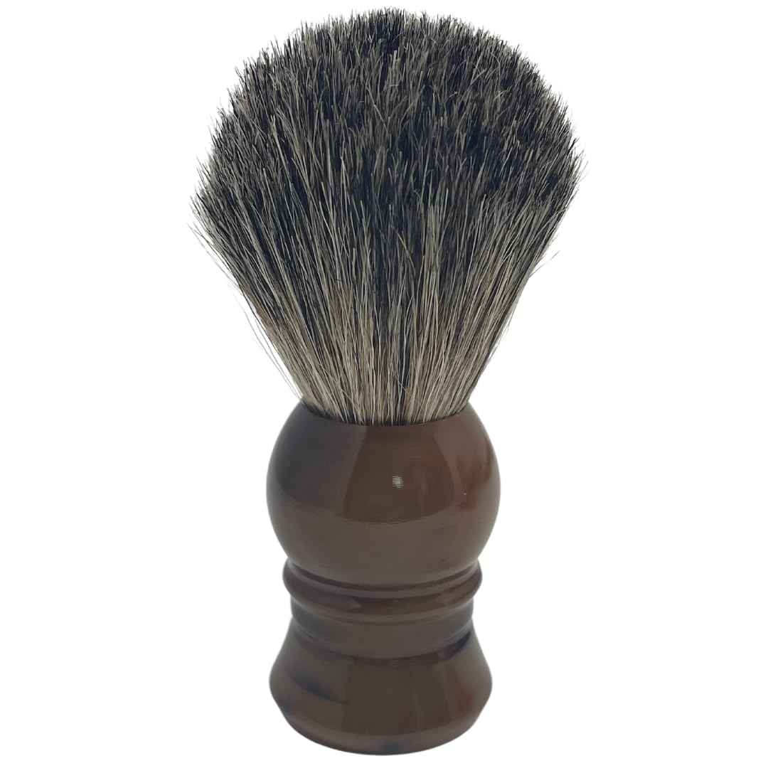 G.B.S Pure Badger Bristle Horn Shaving Brush, use with any Soap Cream All Razors, Effortless Glide Resin