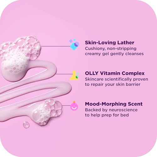 OLLY Renew Body Wash with Vitamin D, Retinol & Botanicals ? Nourishing Cleanser for Skin Barrier Repair, Deep Hydration, Jasmine Bergamot Scent, 17oz