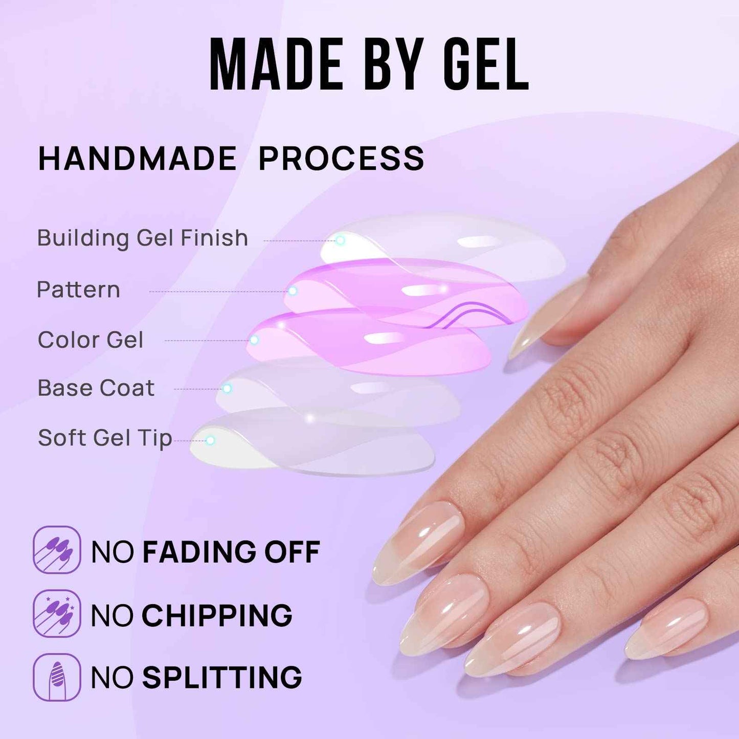 Press On Nails Medium - BTArtbox Soft Gel Press On Nails, Chrome Fake Nails with Nail Glue, Glazed Donut & Chocolate Glazed