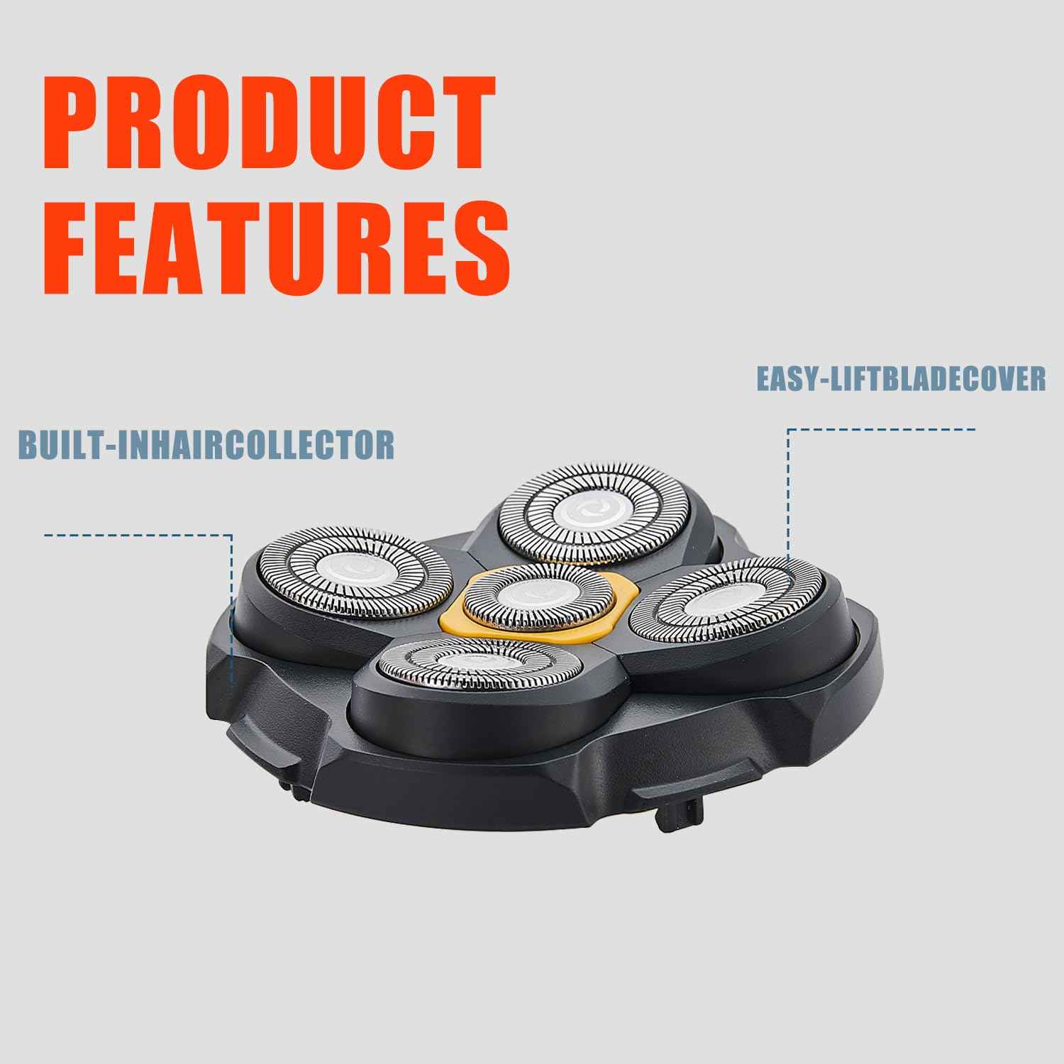 Pro Head Shaver Replacement Blades Compatible with Microtouch Titanium Head Shaver,Precision Electric Shaving for Bald Men. (4 Pack)