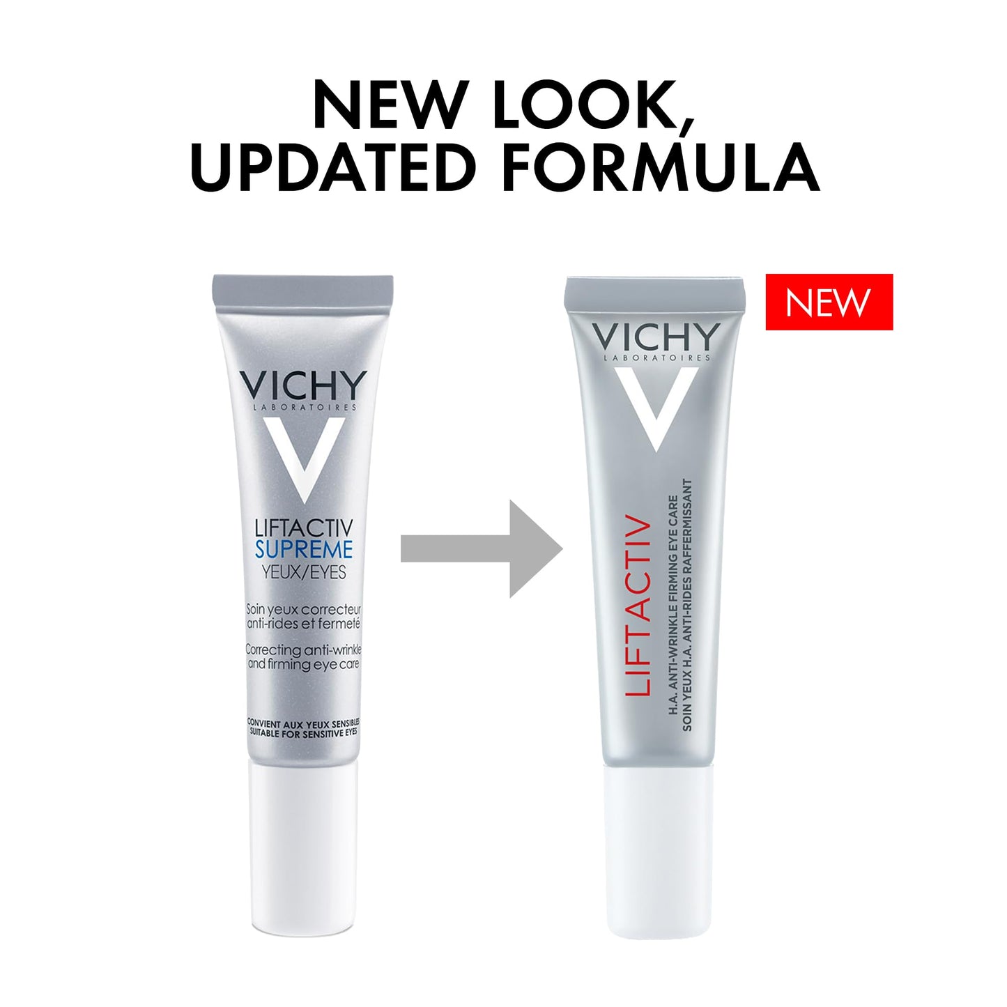 Vichy LiftActiv Supreme Anti Wrinkle Eye Cream, Firming Eye Cream with Caffeine for Dark Circles & Puffiness, Ophthalmologist Tested, 0.51 Fl Oz (Pack of 1)