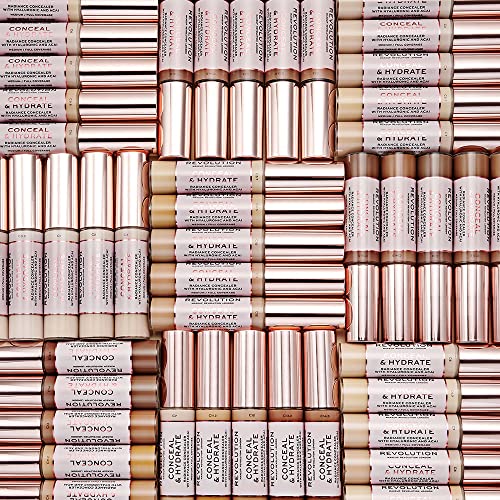 Makeup Revolution Conceal & Hydrate Concealer, Infused with Hyaluronic Acid, Dewy finish, C4 For Light Skin Tones, Vegan & Cruelty-Free, 0.45 fl.oz
