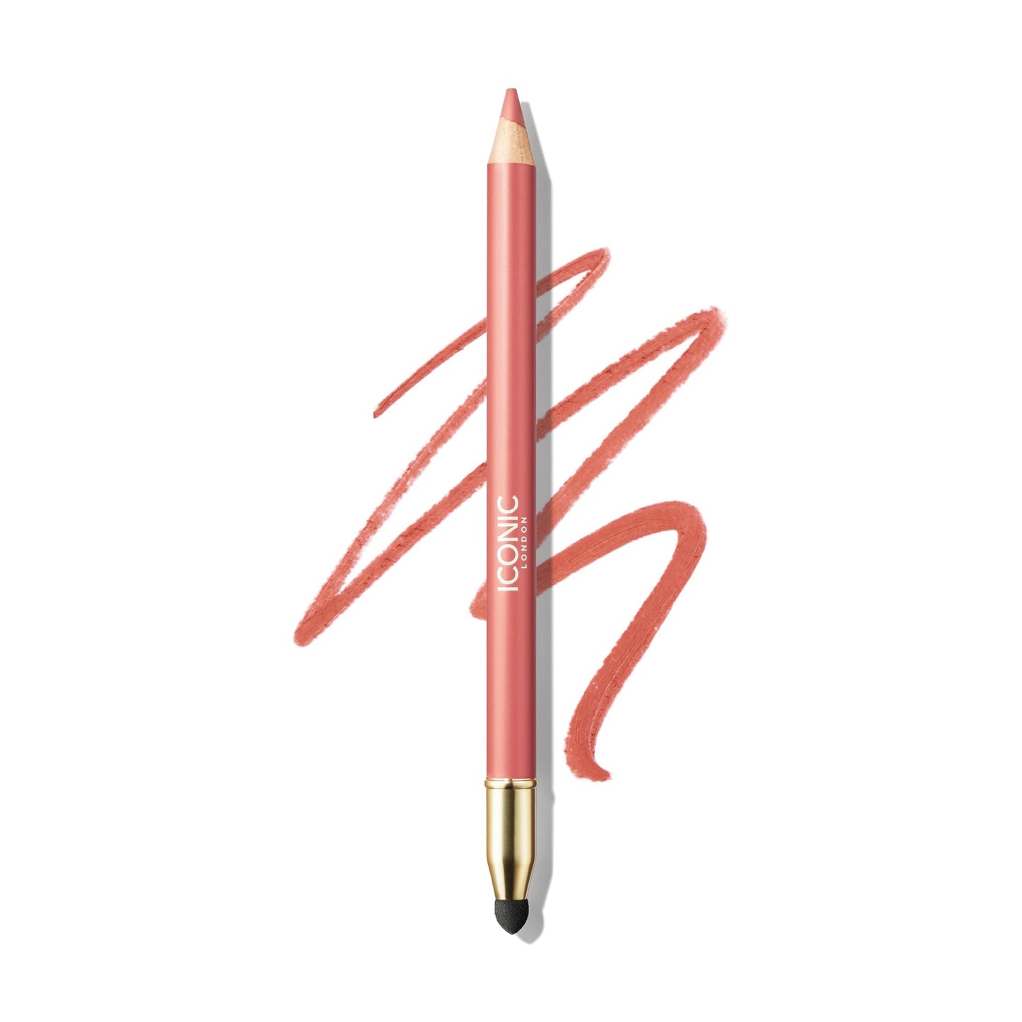 ICONIC LONDON Fuller Pout Sculpting Lip Liner | Blendable, Dual Ended Lip Liner with Creamy Colour and Lip Sponge for Buffing, Cruelty-Free, Vegan Makeup (SRSLY Cute) 0.036 Oz