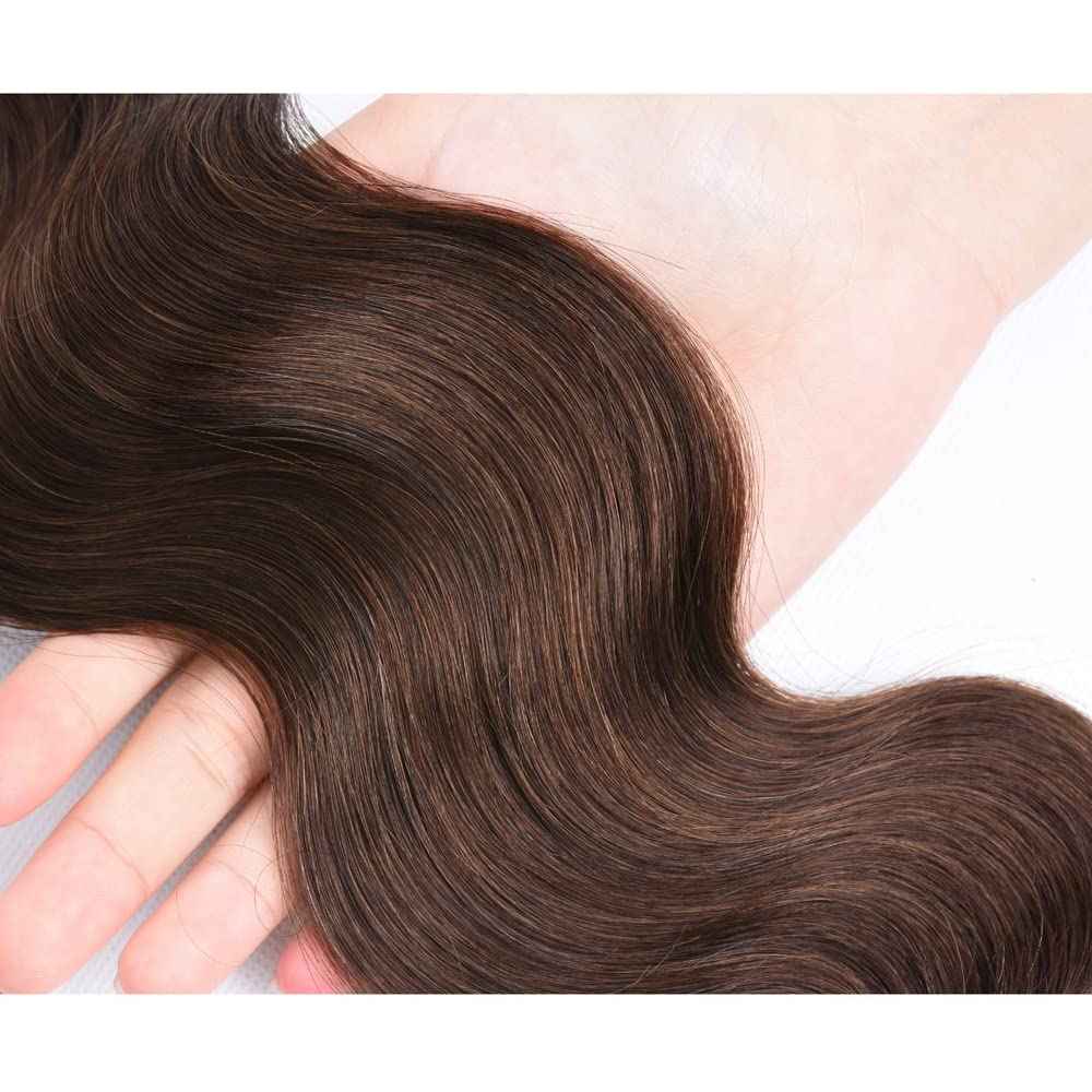 #4 Brown Bundles Human Hair Body Wave Bundles 22 24 Inch Human Hair Weave 2 Bundle Unprocessed Brazilian Virgin Hair Dark Brown Body Wave Human Hair Extensions 100g/PC