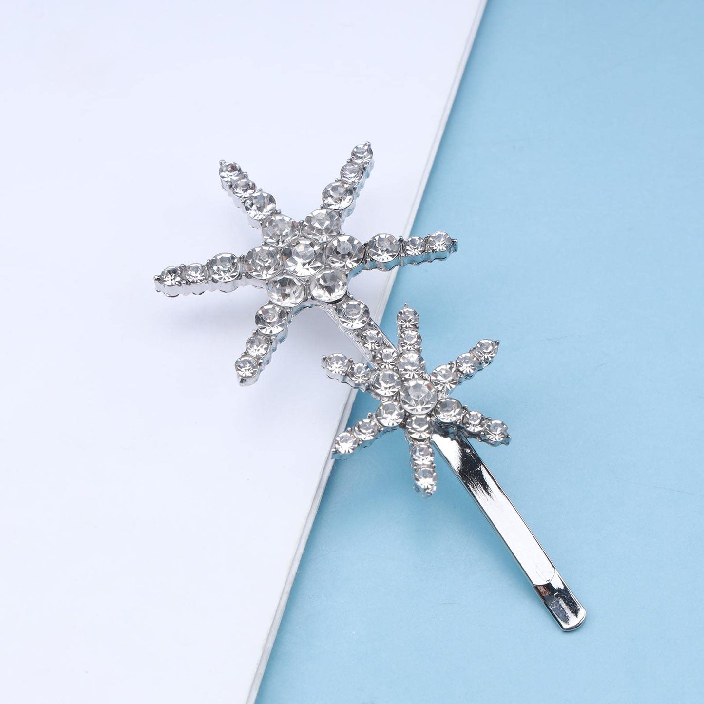 Yheakne Hair Clip - Silver Snowflake Crystal Bridal Hair Accessories Alloy and Crystal, for Women and Girls