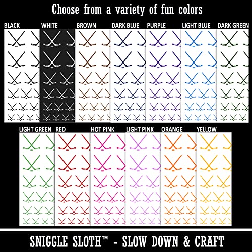 Hockey Sticks & Puck Temporary Tattoo Sheet - 28 Waterproof Designs