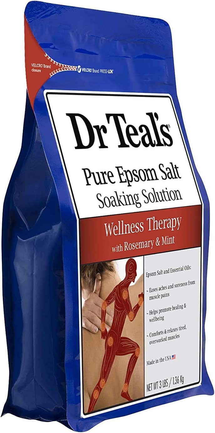 Dr. Teal's Pure Epsom Salt Soaking Solution Gift Set (3 Pack, 3lbs ea.) - Soothe & Sleep Lavender, Relax & Relief Eucalyptus with Spearmint, Wellness Therapy with Rosemary & Mint - Relaxes The Body