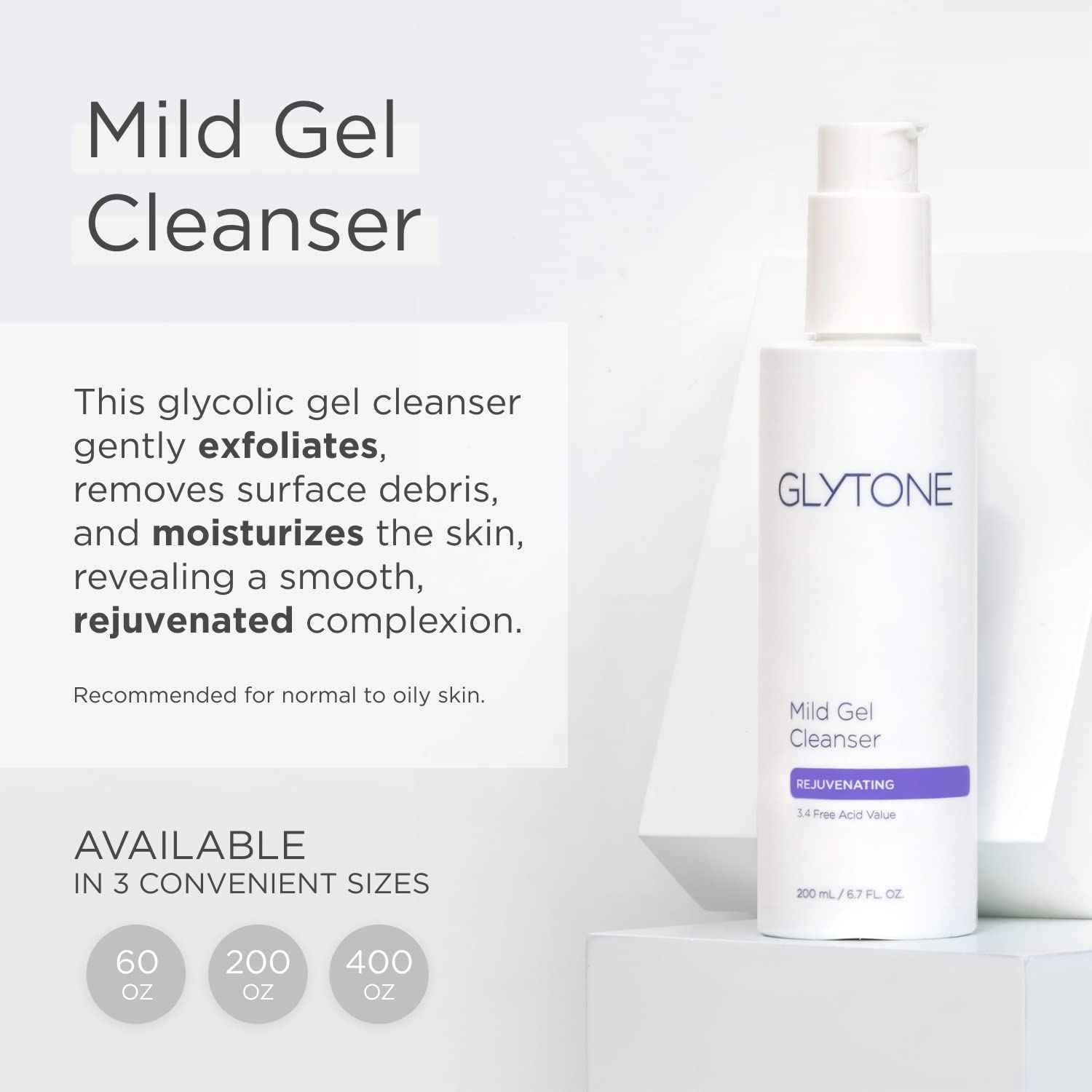 Glytone Mild Cream Cleanser | Exfoliate & Moisturize with 3.4 Free Acid Value Glycolic Acid & Glycerin | Face Wash for Women Removes Makeup & Oil | Face Cleanser for Dry Skin | 6.7 Fl oz.