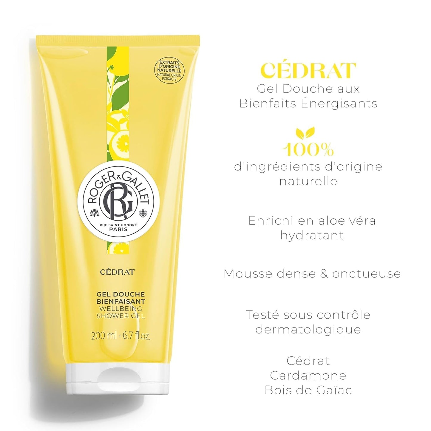 ROGER & GALLET | Body Wash & Shower Gel for Women | Cédrat - Citron 6.7 Oz