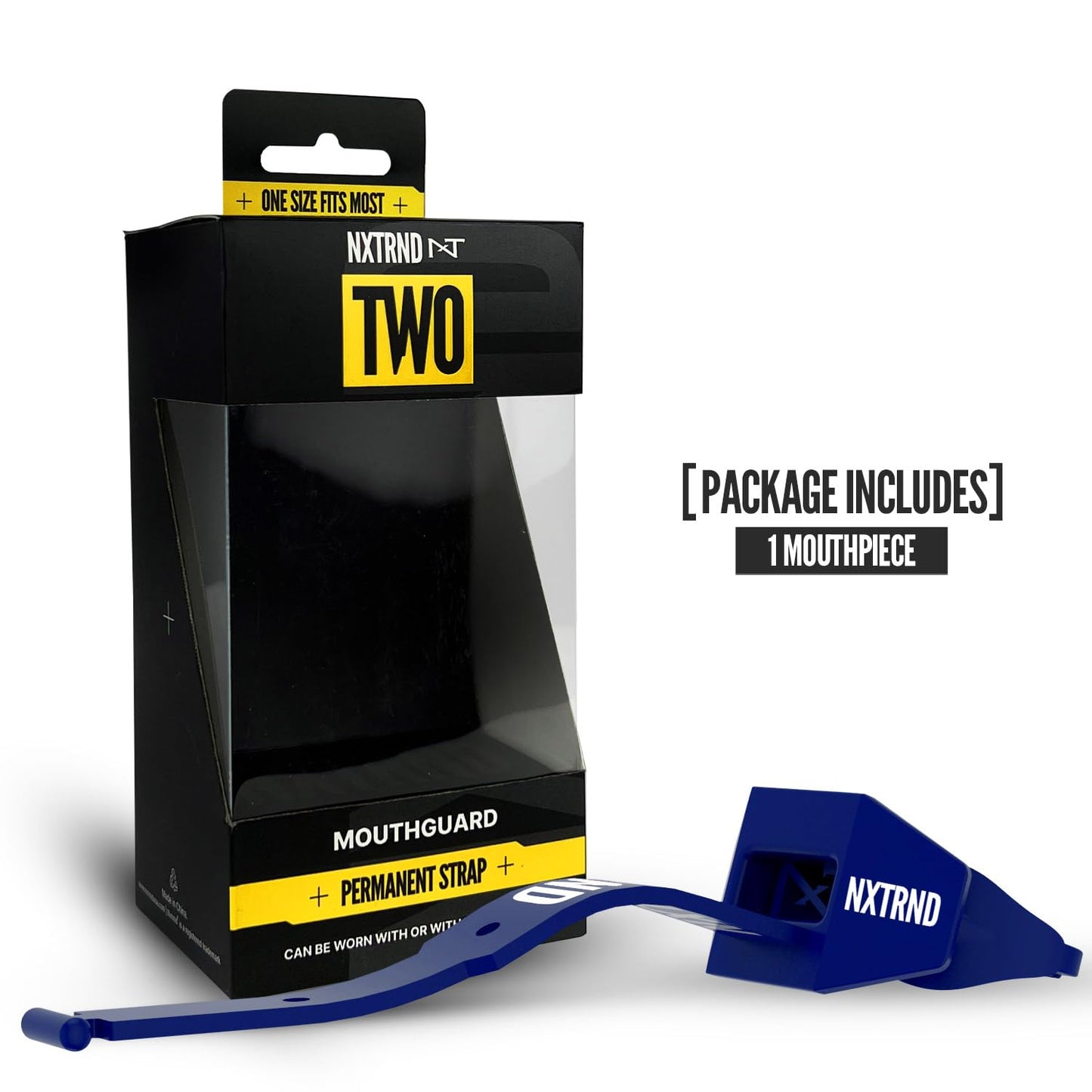 Nxtrnd Two Football Mouth Guard, Football Mouthpiece with Strap, Fits Adult & Youth (Navy Blue)