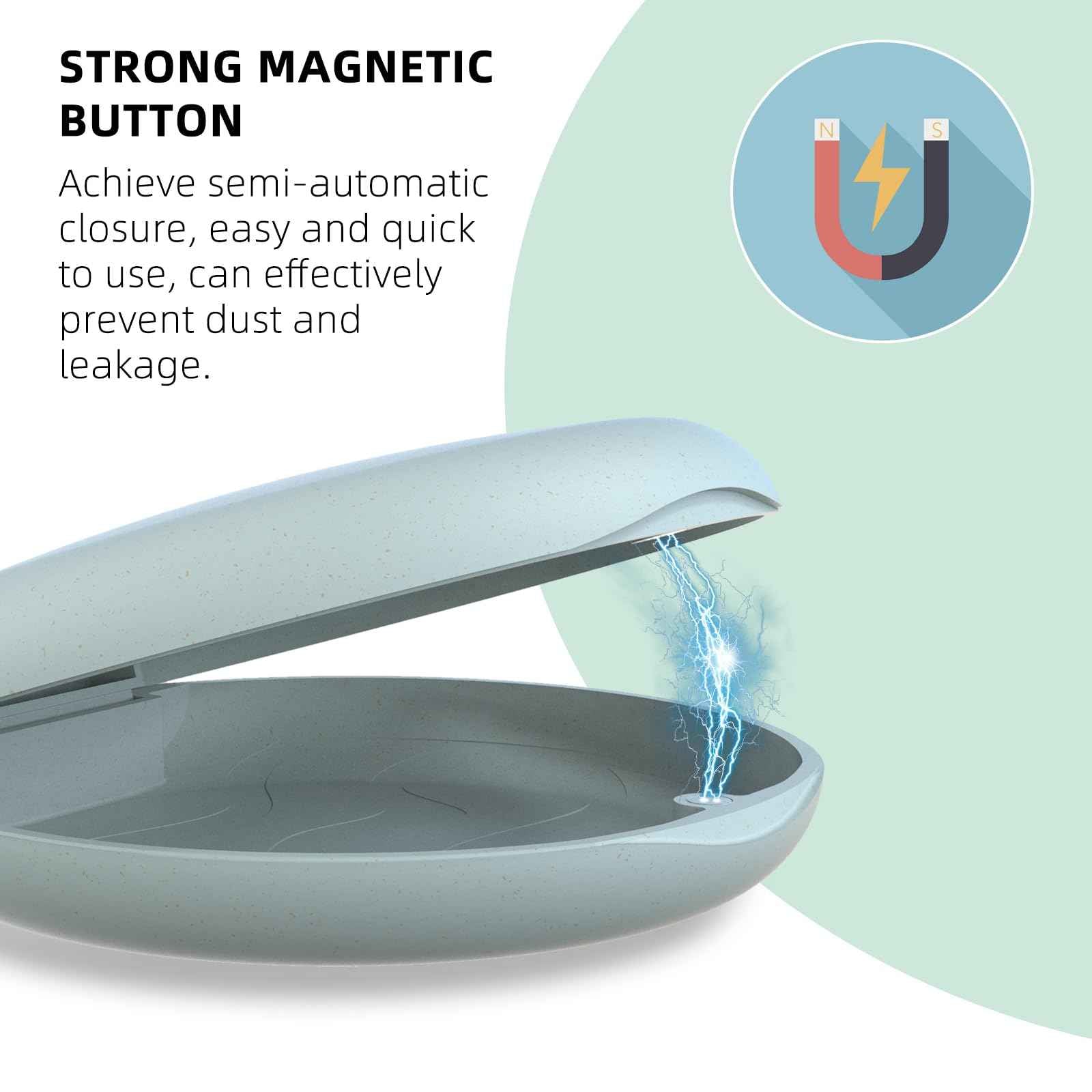 Ralegy 2 Pack Retainer Case, Slim Aligner Case, Natural wheat straw material, Night Guard and Mouth Guard, Retainer Mouth Guards Travel Case (Green+Blue)