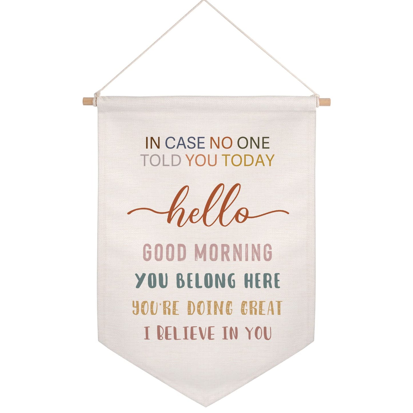 In Case No One Told You Today Hello You're Doing Great Classroom Wall Hanging Banner Gift Teacher Sign Boho Classroom Decor Fabric Hanging Banner School Classroom Wall Hanging Decor