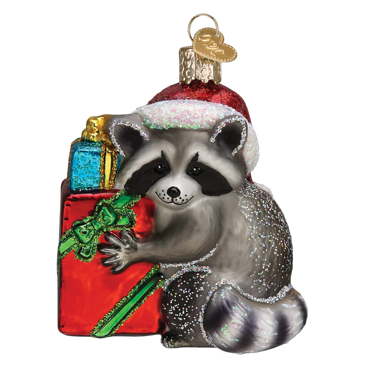 Old World Christmas Christmas Bandit Raccoon Glass Blown Ornament for Christmas Tree