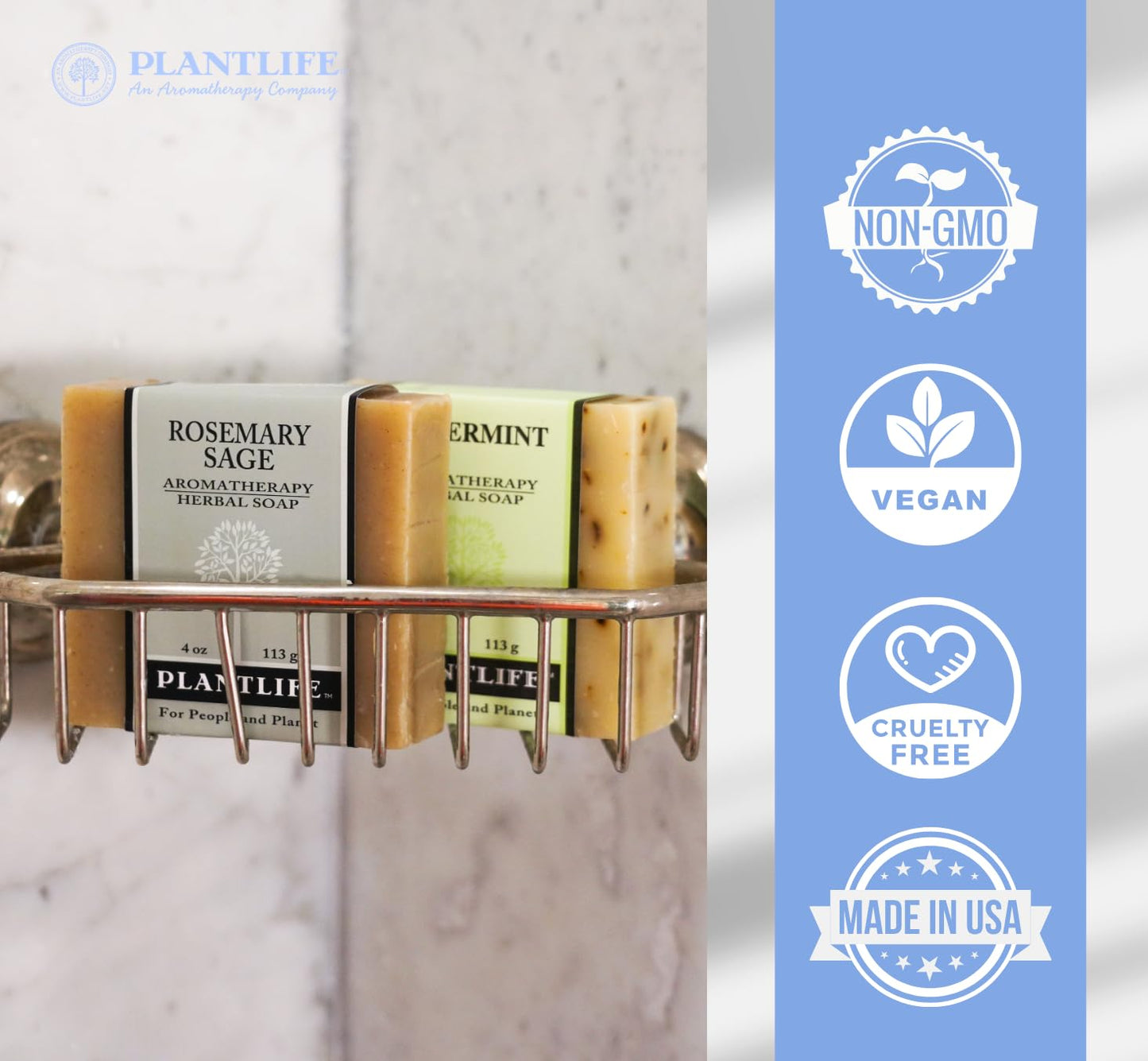 Plantlife Man and Nature All-N-1 Pack of 6 Bar Soap - Moisturizing and Soothing Soap for Your Skin - Hand Crafted Using Plant-Based Ingredients - Made in California 4oz Bar