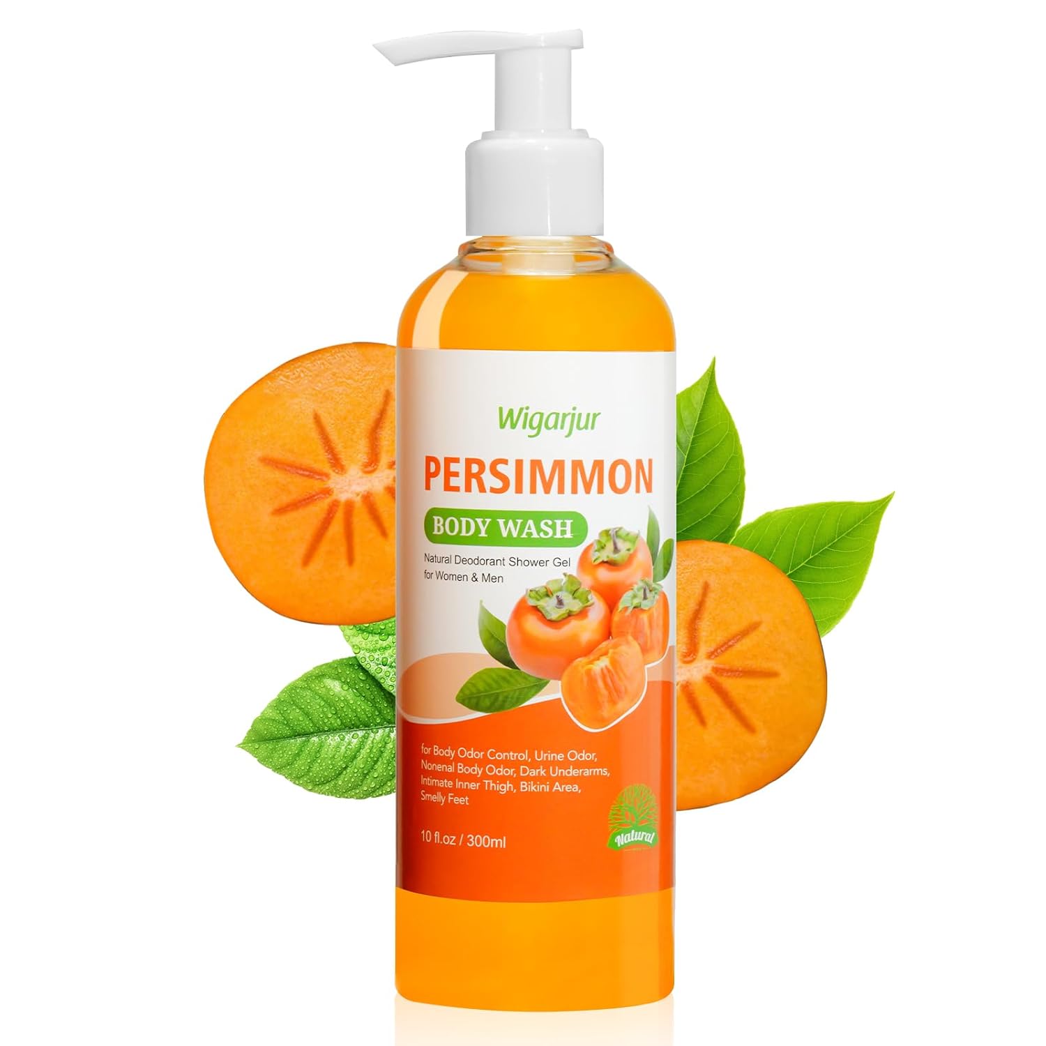 Persimmon Body Wash & Deodorant Bar Soap for Strong Odor Relief | Natural Cleansing with Green Tea Extract