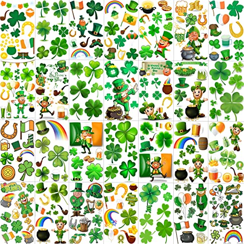 St. Patrick's Day Temporary Tattoos, 229+ PCS, 28 Sheets