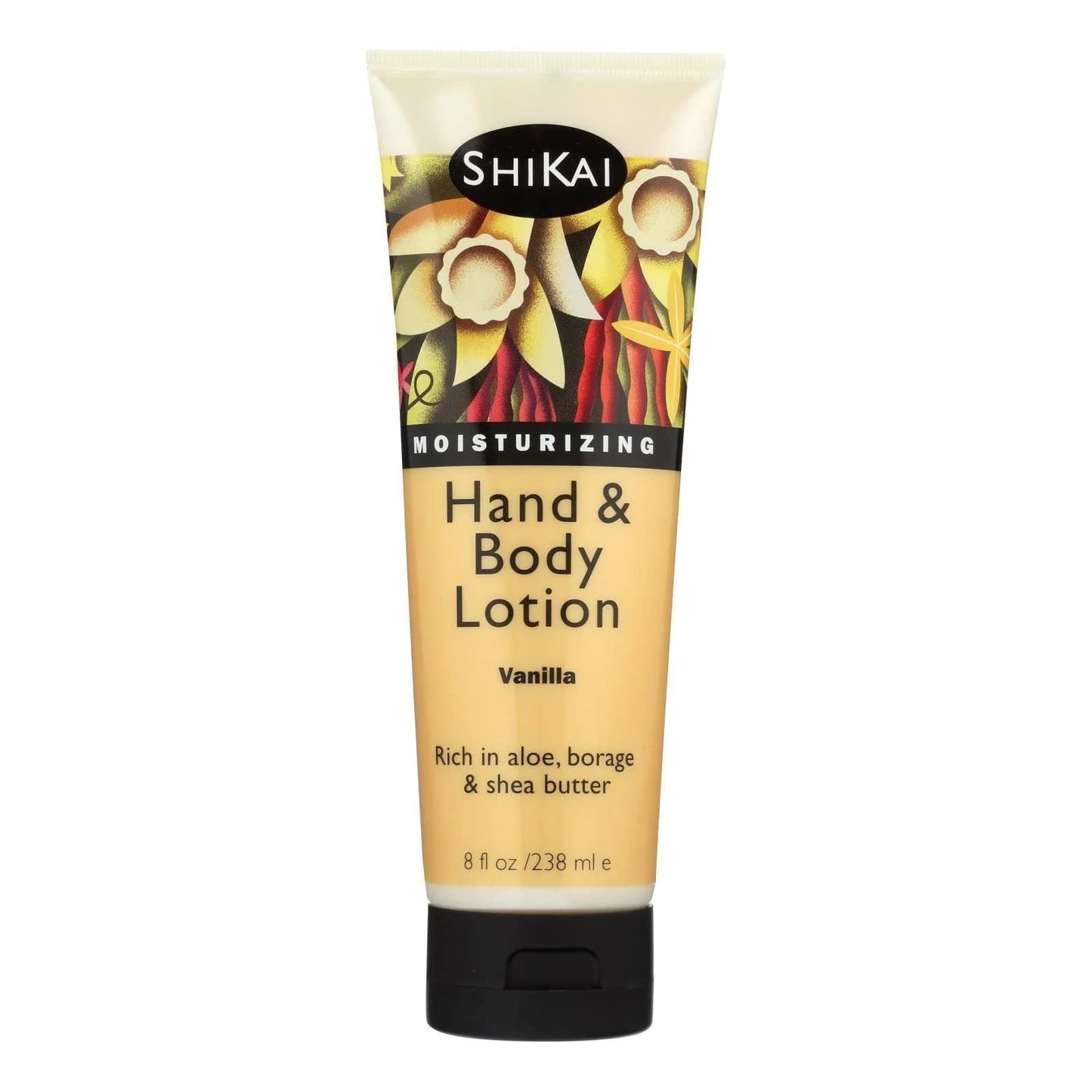 ShiKai Hand & Body Lotion (Vanilla, 8oz) | Daily Moisturizing Skincare for Dry and Cracked Hands | With Aloe Vera & Vitamin E