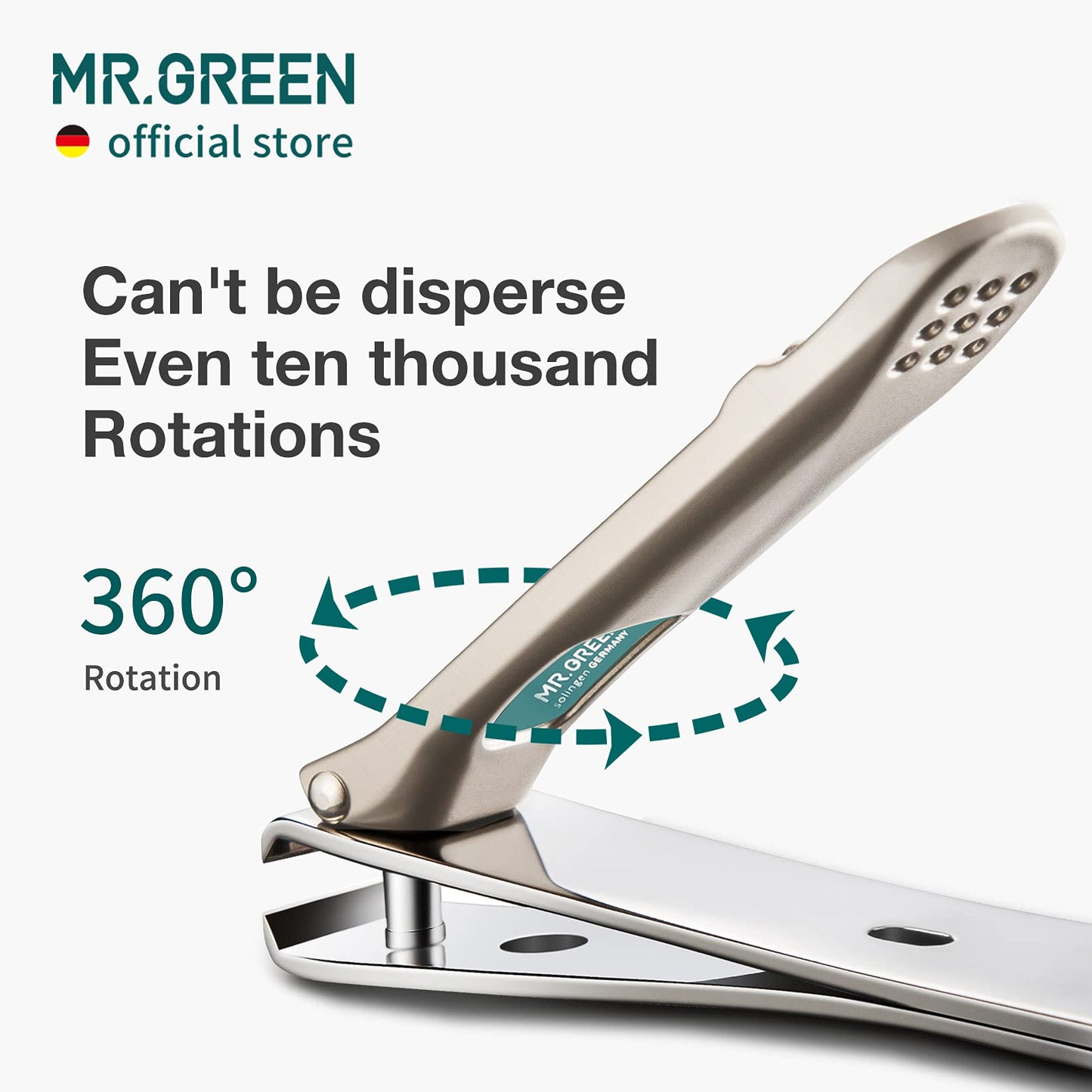 MR.GREEN Nail Clippers Curved Blades Fingernail Cut Nippers Manicure Scissors Stainless Steel Pedicure Tools (Medium+Glass File)