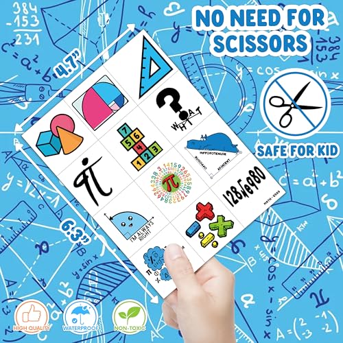 96 PCS Math Temporary Tattoos for Kids - Formula Symbols