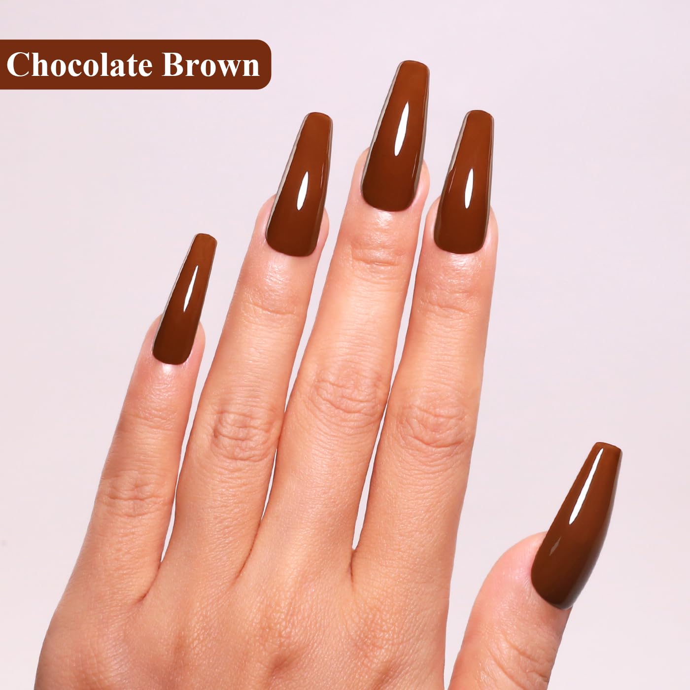 Imtiti Brown Gel Nail Polish, 15ML Chocolate Brown Gel Polish Autumn Winter Gel Nail Polish Soak Off LED UV Nail Gel Polish DIY Nail Art Starter Manicure Salon Gel Nail Kit